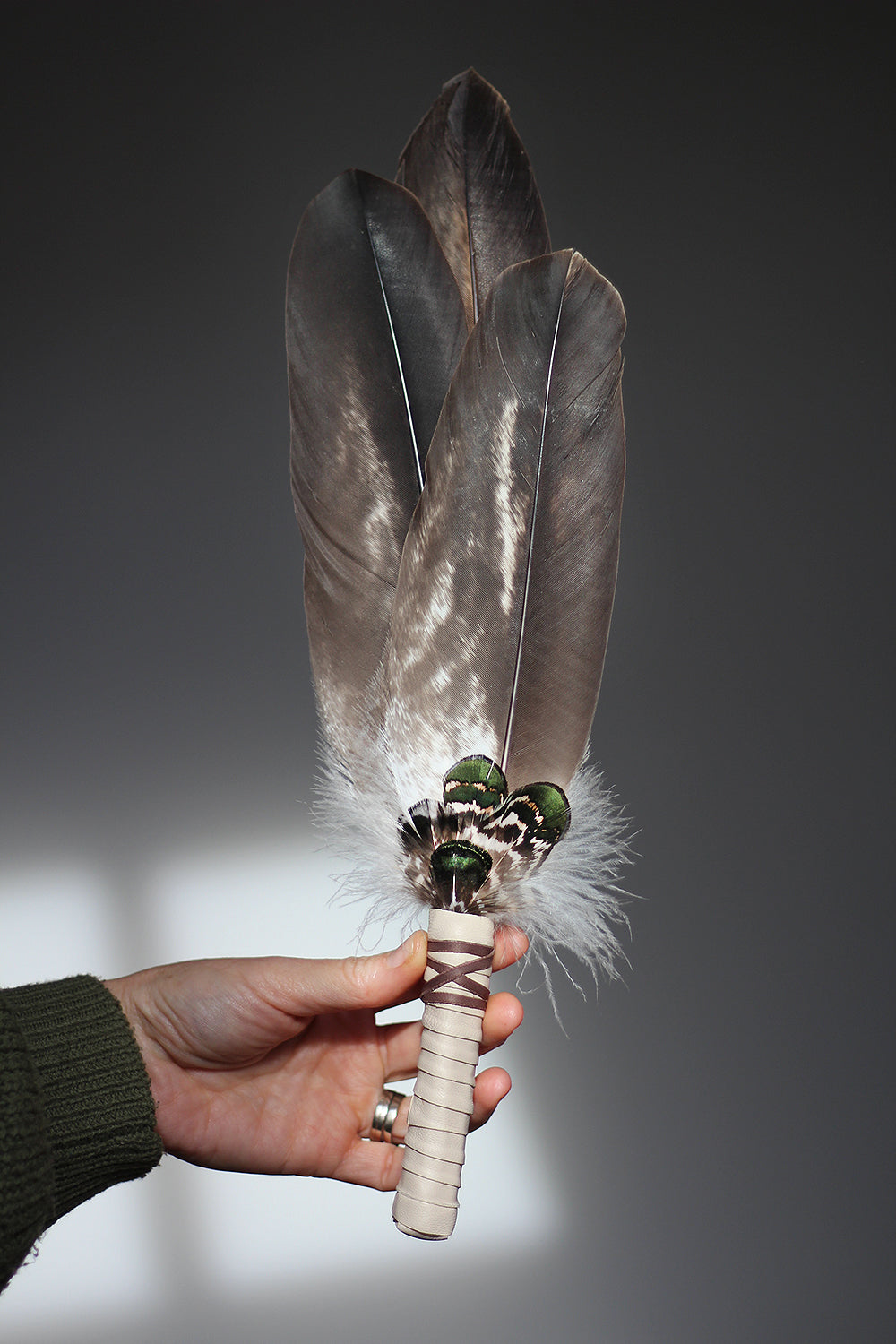 feather smudge wand